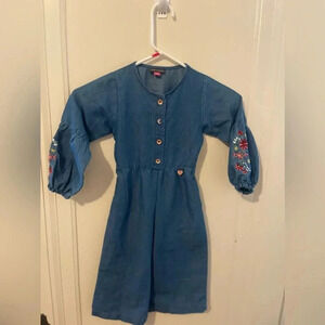 Vince Camuto Girls 3T denim embroidered jumpsuit